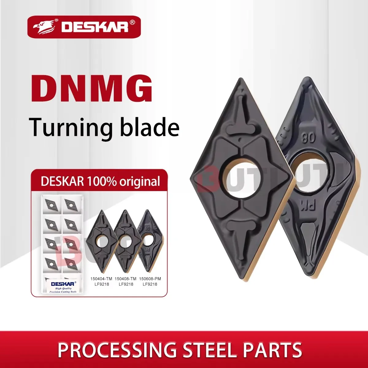 

DNMG150404/150408-TM DNMG150608-PM LF9218 DESKAR 100% Original Rhombus Dual Color Turning Blades Used For Processing Steel Parts