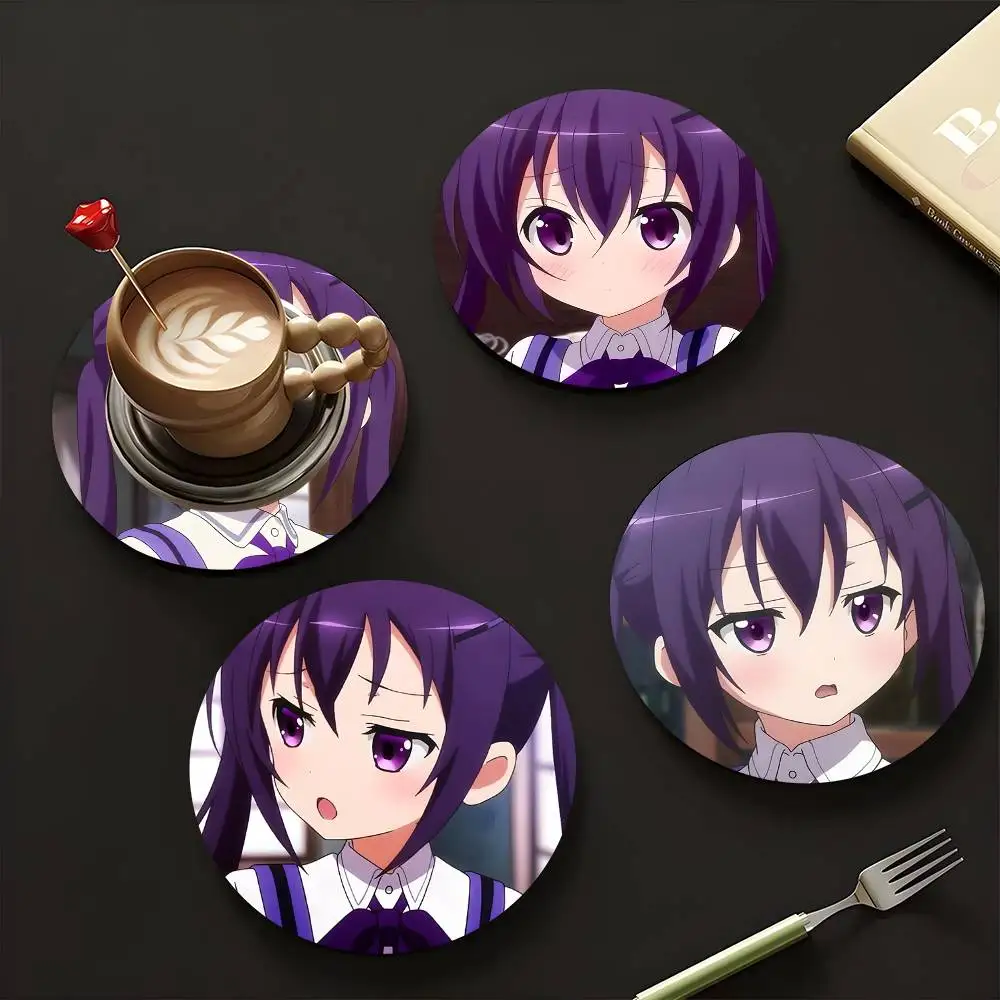 1pc Rize Tedeza Anime Characters Wooden Coaster Colour Printing Cup Mat Home Desk Decoration Gifts