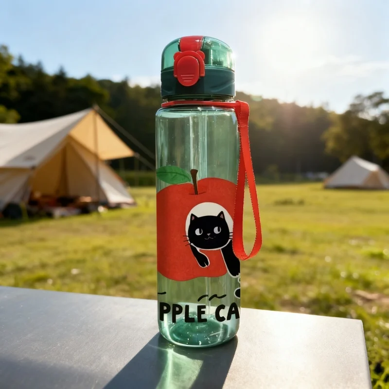 كوب ماء شفاف مطبوع ثلاثي الأبعاد بأنماط كرتونية لطيفة على شكل قطة - ألوان زاهية، مقاوم للبهتان، متين ومتعدد الاستخدامات للاستخدام في الهواء الطلق #4