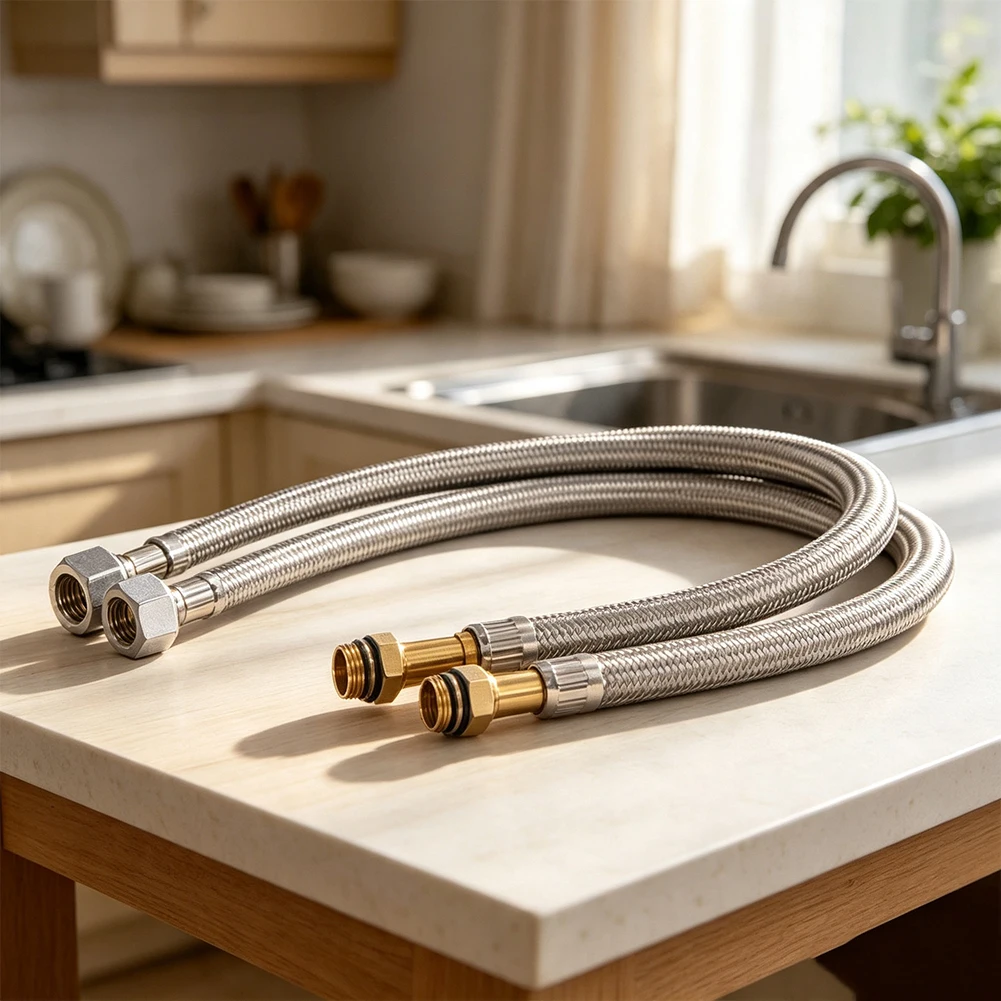 Push Connect Water Line Stainless Steel Hose Kit For Daily Kitchen Use 304 Stainless Steel Material Wear Resistant Tubing