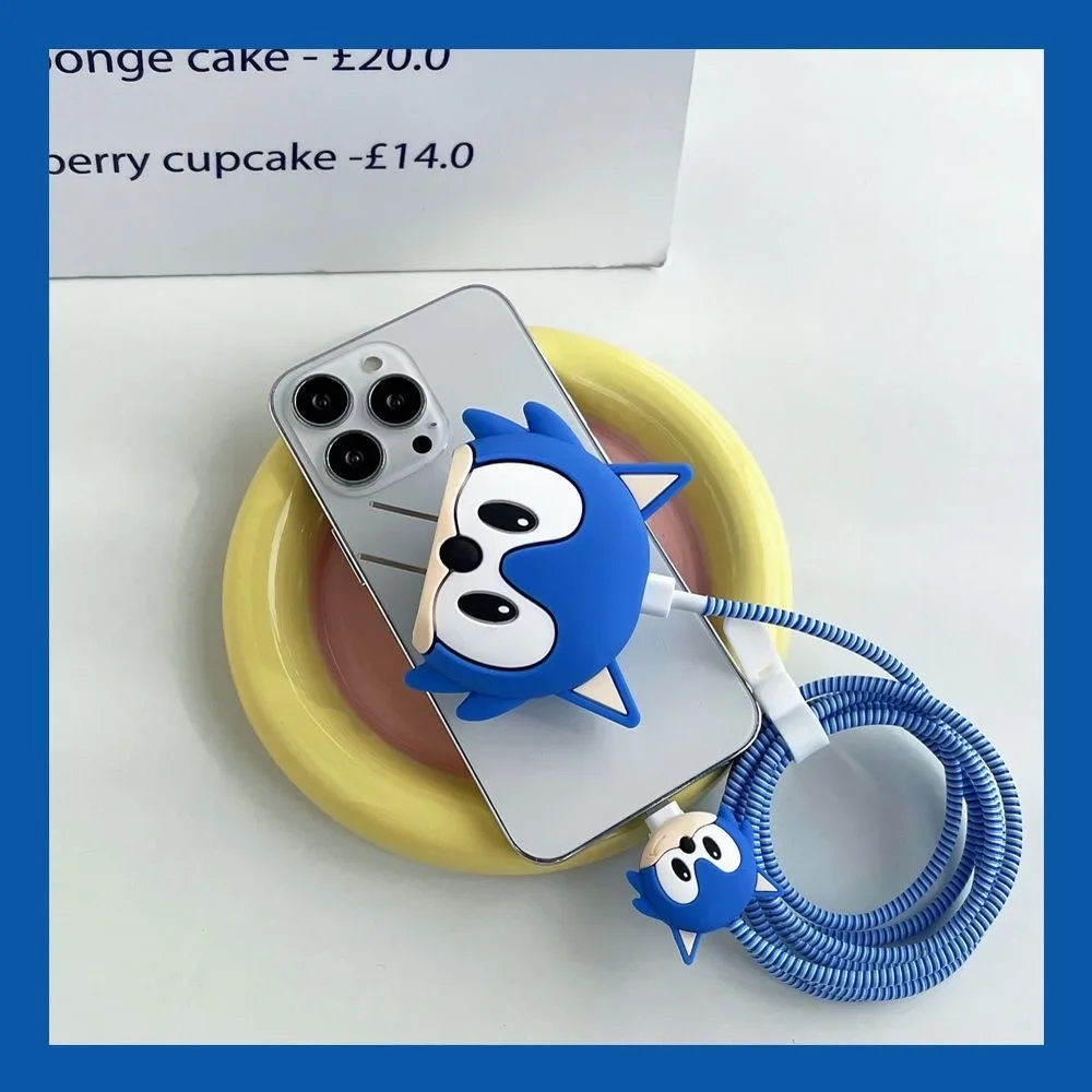 Sonics Data Cable Protect Cover Anime Action Figures IPhone Charger Take A Bite Wire Case Datas Wire Accessory Gift Hot Sales