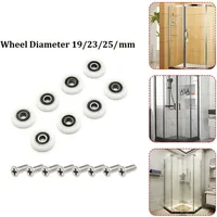 10PCS 19/23/25mm Bath Cabinet Slide Door Wheel Wardrobe Shower Room Bearing Roller Replacement Bathroom Gate Accessories 3