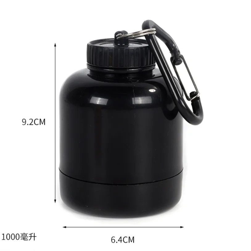 100 มลโปรตีนผงแก้วเชคเกอร์พวงกุญแจแบบพกพากรวยผงกล่อง, ฟิตเนสอาหารเสริมแบ่งส่วนขวด, กีฬาแบ่งส่วนกล่อง