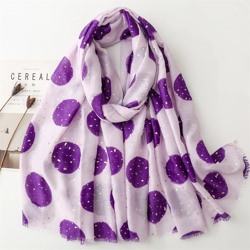 Lurex Glitter Shimmer Circle Dot Fringe Viscose Shawls Scarf Women High Quality Wrap Beach Stole Bufandas Muslim Hijab 180*90Cm