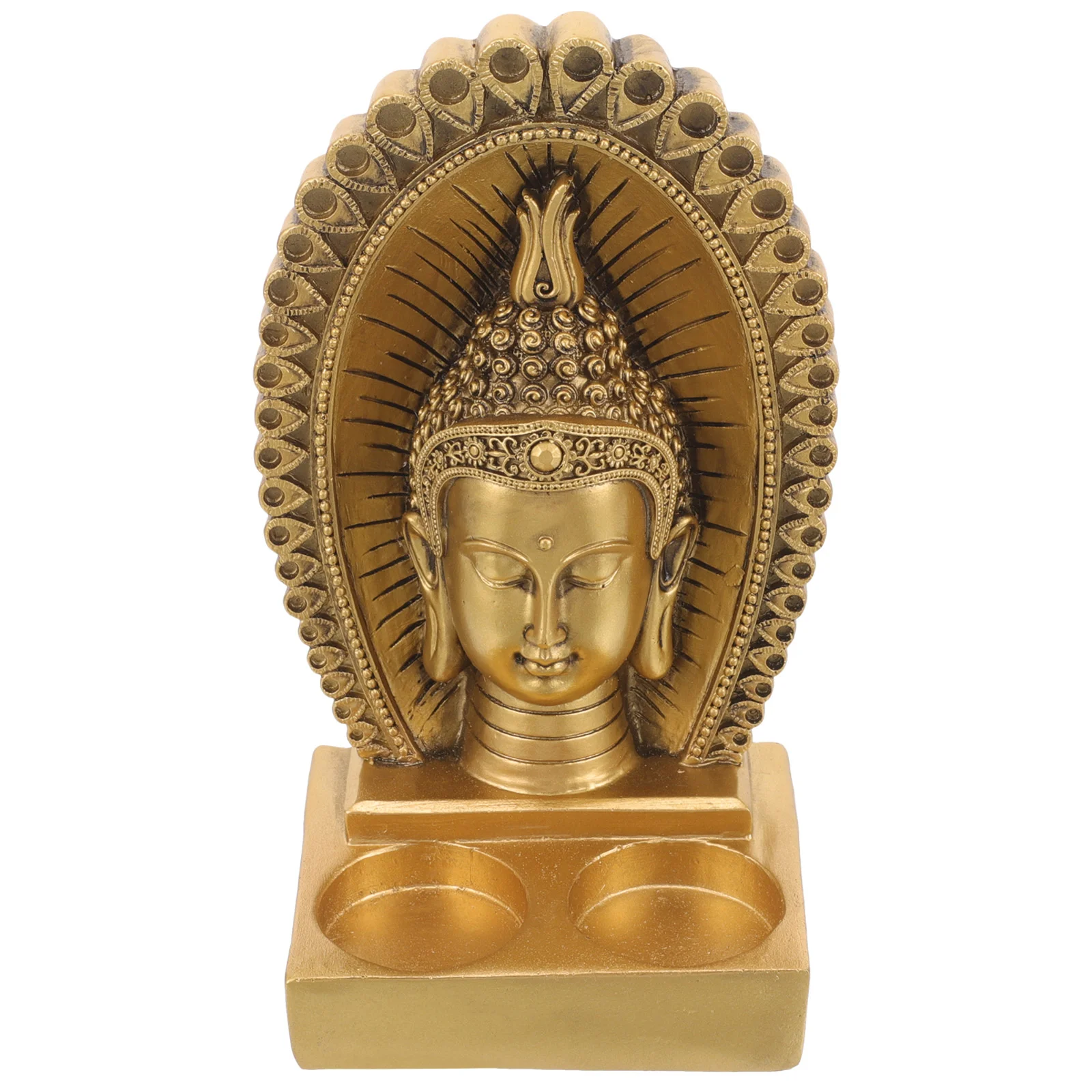 

Buddha Head Holder Resin Candlestick Desktop Decorative Candlesticks Figure Tealight For Decoration Statue Holders Zen