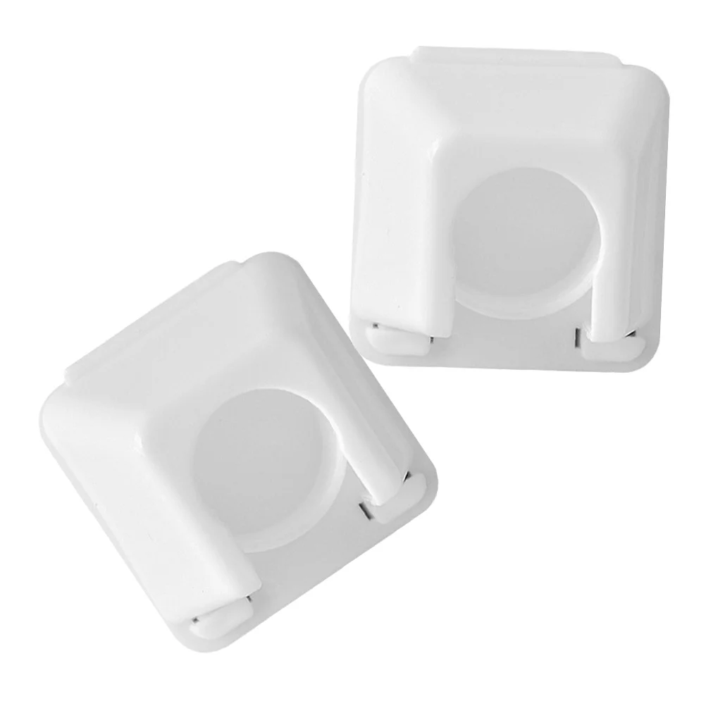 

2pcs Curtain Rod Brackets Heavy Duty Plastic Wall Mount For Curtain Poles Hardware Holder Black Decorative Window Rod Support