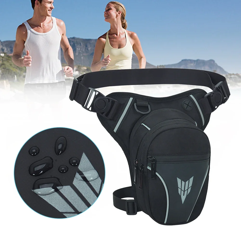 

Men Riding Belt Fanny Pack Multifunctional Motorbike Thigh Belt Bag Multipocket Motorcycle Hip Waist Bag Outdoor Sports Ride Bag