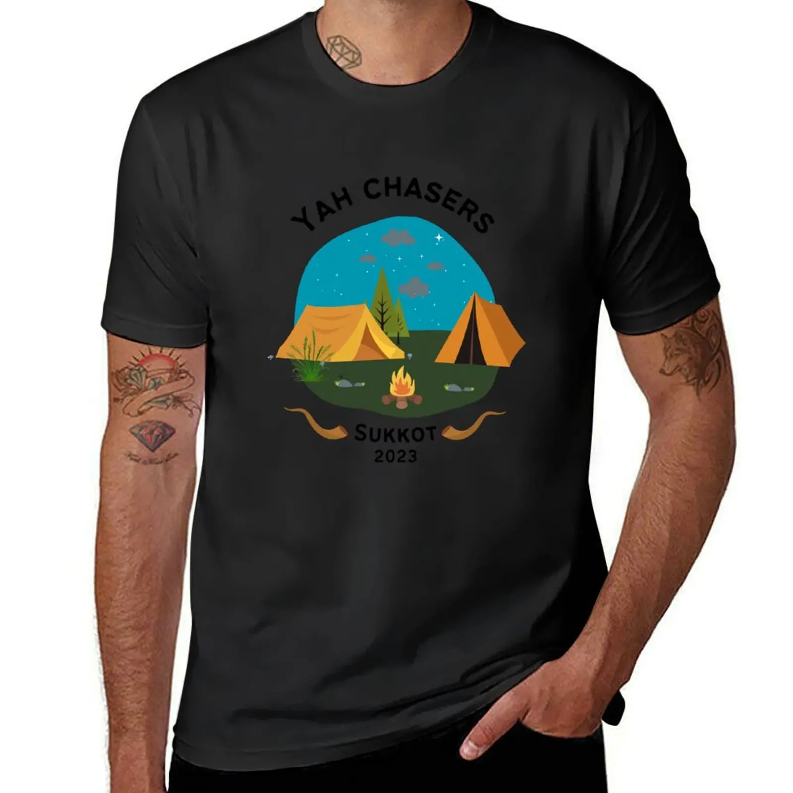 Sukkot Yah Chasers T-Shirt quick-drying oversized plain graphics mens cotton t shirts