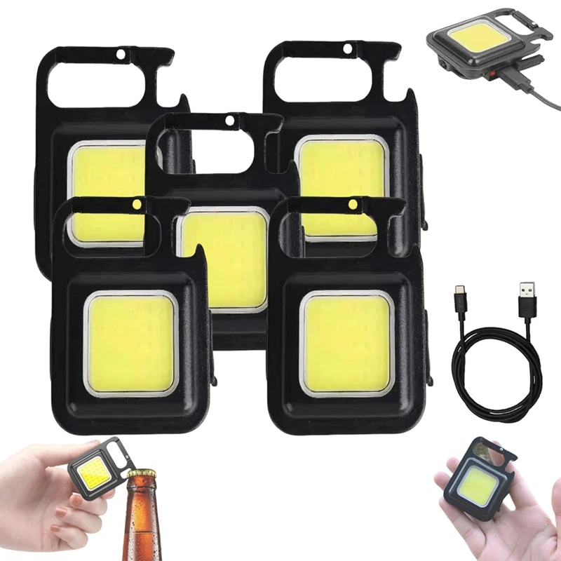 White Rows Keychain Light,Whiterows Cob Keychain Work Light, Led Keychain Flashlight,Portable Keyring LED Work Light