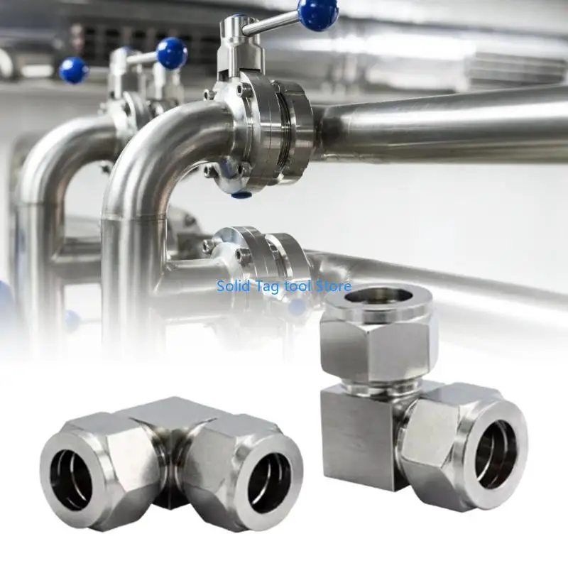 4XFD Pack Of 4 Double Nut Compression Elbow Gas Line Fittings Gas Line Elbow Connectors 2025 New Dropping