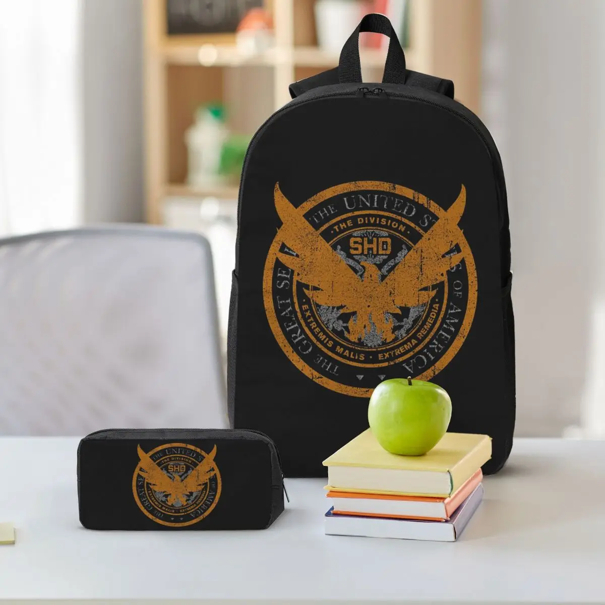 Game Tom Clancys The Division SHD Seal Backpack Boys Girls BookBag School Bag Shoulder Bags 3ps Insulated Lunch Bag Pencil Case