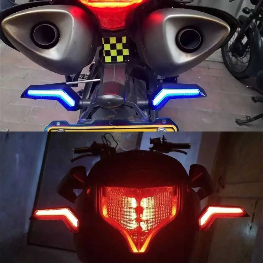 Motorcycle Signal Lights 12V LED Turn Signal Lamp Motorbike Turn Signal Lights Motorbike Indicators Led ABS Airfoil Tail Flasher