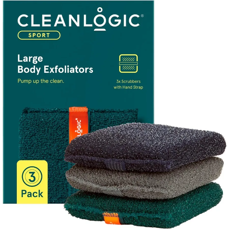 

Cleanlogic Sport Exfoliating Body Scrubber Large Exfoliator Tool for Athletes Daily Skincare Routine for Smooth Clean Skin Asso