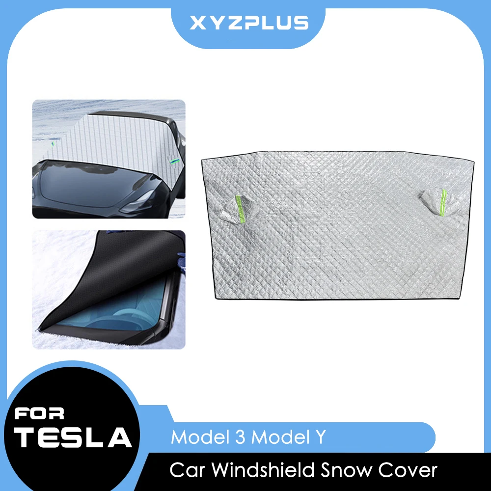

For Tesla Model 3/Y Magnetic Car Snow Cover Shield Frost Prevention Front Windshield Sunshade Thickened Snow Shield Accessories