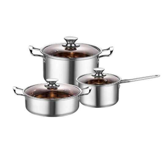 

Top Seller 6pcs Nonstick Stainless Steel Fry Pan Set Modern Design Sustainable And Stocked