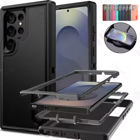 Case For Samsung Galaxy S25 S24 S23 Ultra Plus S22 A16 A54 A53 A14 A53 4G 5G Heavy Duty Rugged Protective with Kickstand Cover