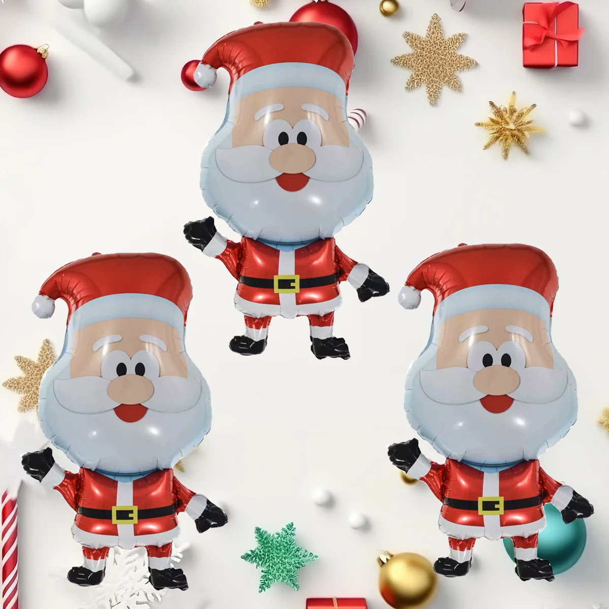 3 Stück Lieblichkeit Weihnachtsmann Folienballons Weihnachtsdekorationen Partyzubehör Navidad 2026 Dekor