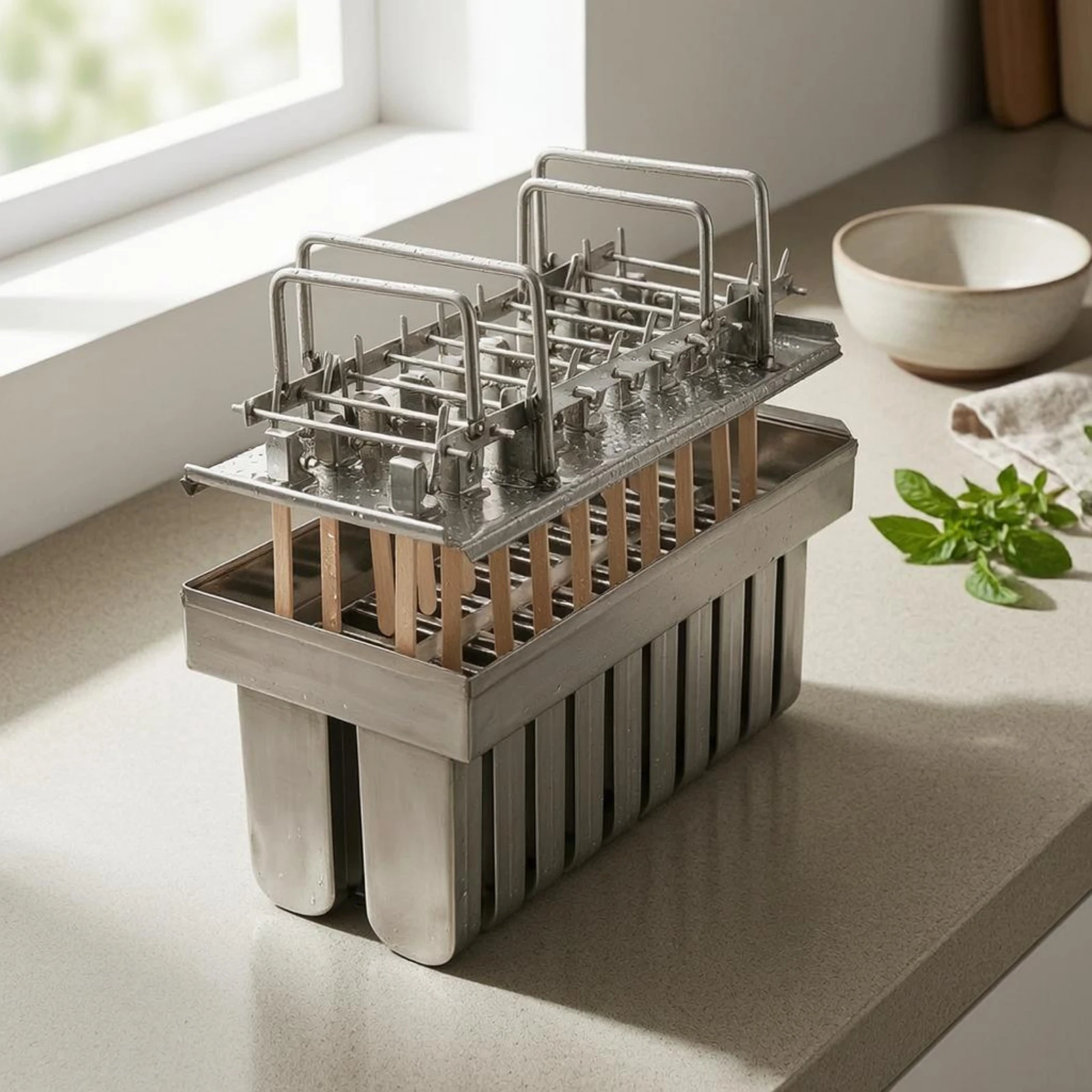 Metal Ice Frozen Treat Mold Assembly Robot-Welded 304 Stainless Steel Ice Frozen Treat Mold Food Tool Rectangular