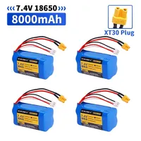 7.4V 18650 8000mAh battery with XT30 plug for HUINA 1580 1583 550 580 582 1/14 RC Electric Construction Excavator accessories