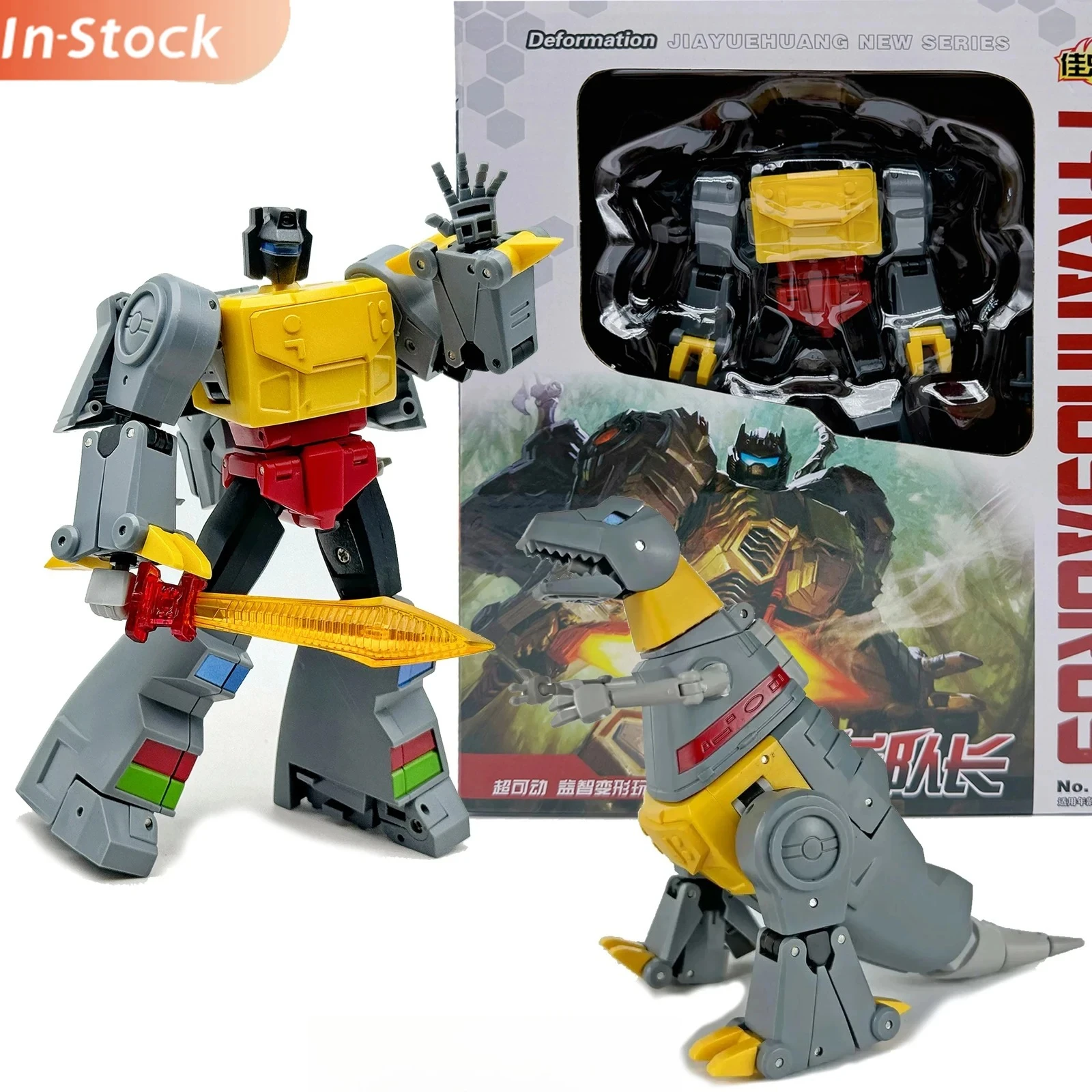 JIAYUEHUANG Transformando Brinquedos 8809 Grimlock Tiranossauro Capitão E KBB 6645 Robô Modelo Coleção Presentes Figuras de Ação