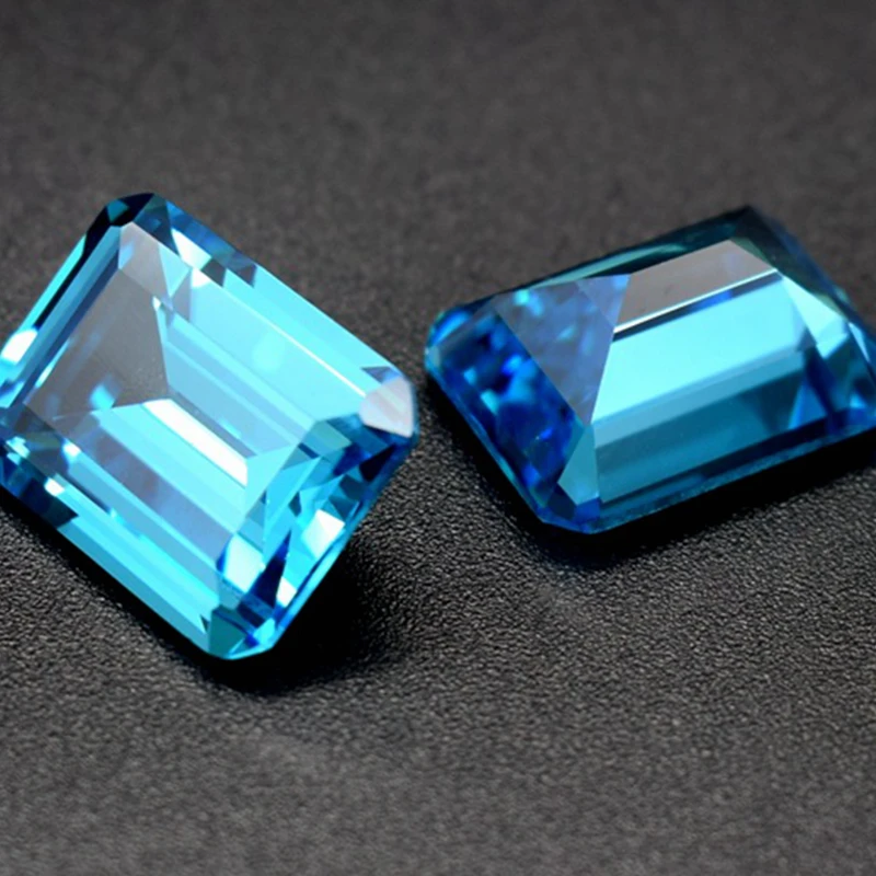 Pretty Aquamarine Stone Emerald Cut VVS Loose Gemstones for Jewelry Making Accessories DIY Jewelry /Collection/Inlay/Gift