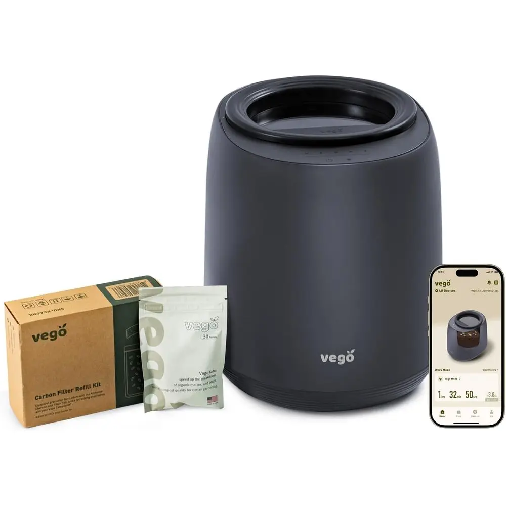 

Kitchen Composter, 4L Electric Composter Countertop 5 es Weight-Based Smart Compost Bin with App OdorlAuto-Cleaning ood Waste Co