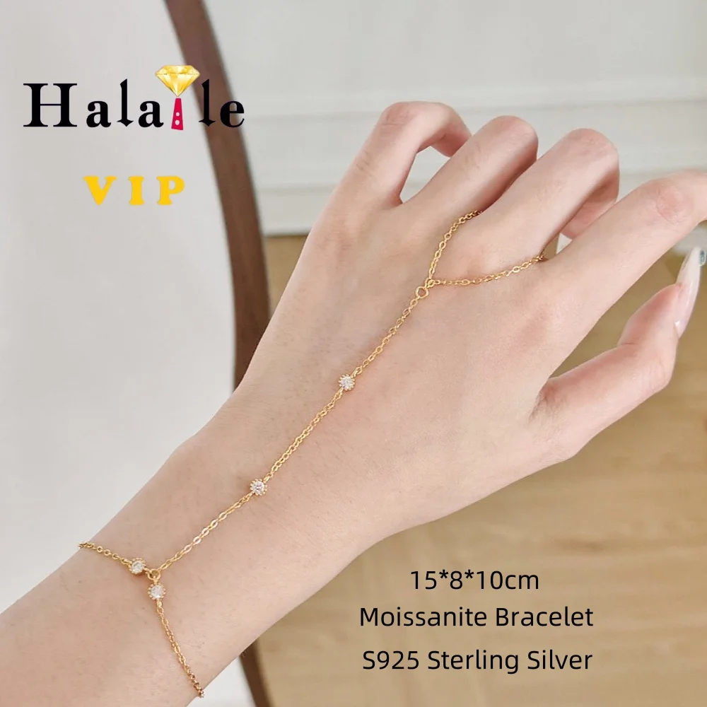 

Halaile 18K 4*8mm Moissanite Bracelet For Women S925 Sterling Silver Sunflower Fine Jewelry Luxury Sparkling Gift