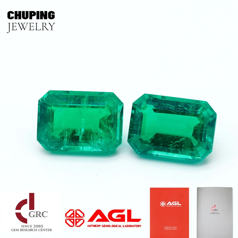 ChuPing Jewelry Lab Grown Colombia Emerald Shape For Making Selectable AGL Certificate Loose Colombia Emerald Gemstones