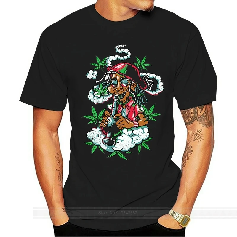 Jamaican Mens T-Shirt Rasta Weed High Smoke Bong Streetwear Funny Tee Shirt male brand teeshirt men summer cotton t shirt