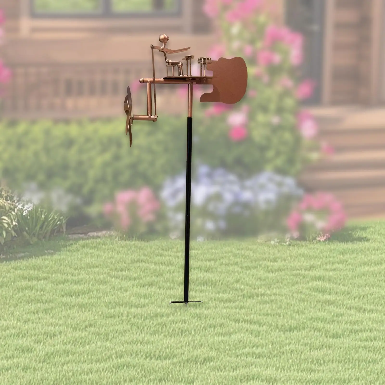 

Drummer Windmill Garden Decoration Art Figurine for Patio Outdoor Backyard