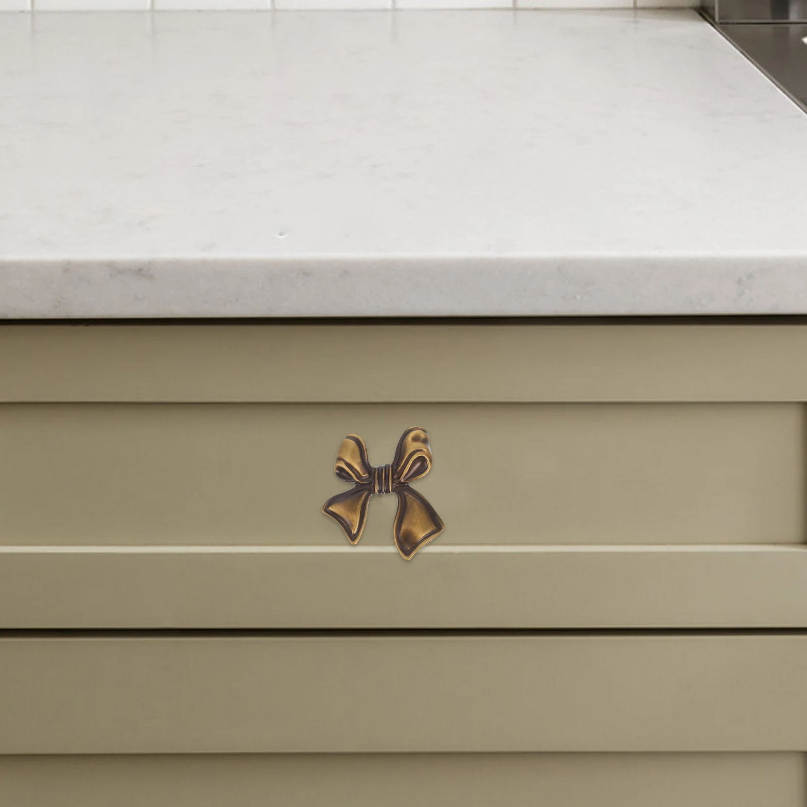 

1Set Bow Drawer Knobs Copper Bowknot Design for Wardrobe Cabinet Pull Furniture Handles Bow Knobs Drawer Pull for Dresser