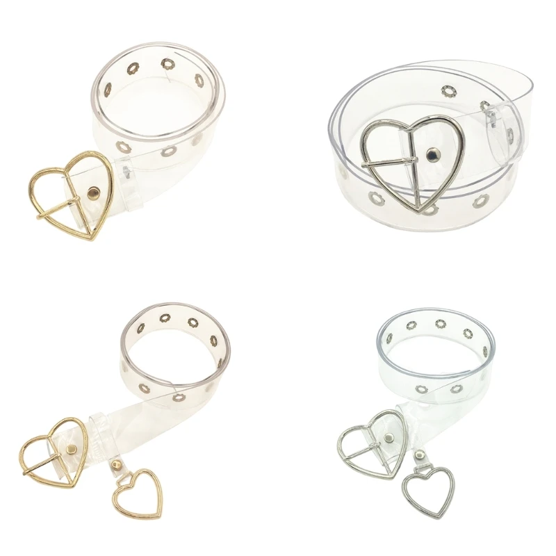 

Punk Ladies Heart Pin Buckle Belt Adjustable Waist Strap for Dresses Shirt