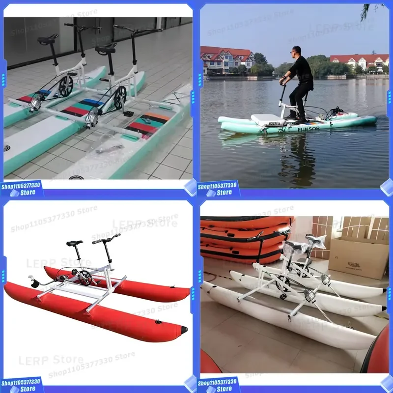 2025 Popular New Pontoon Inflatable Water Bike Single Inflatable Water Floating Single Seat Sea Bike for Sale