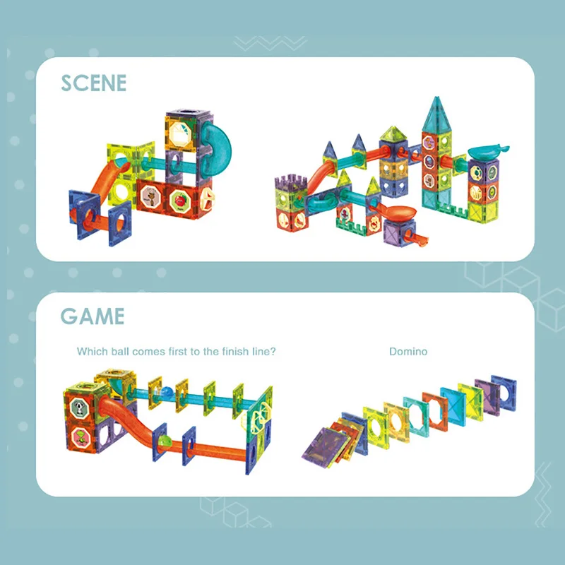 Kinder Lernspielzeug Magnetische Bausteine Magnetische Fliesen mit Licht Magnetische Blöcke Intelligentes Spielzeug Magnetische Marmorspiele F