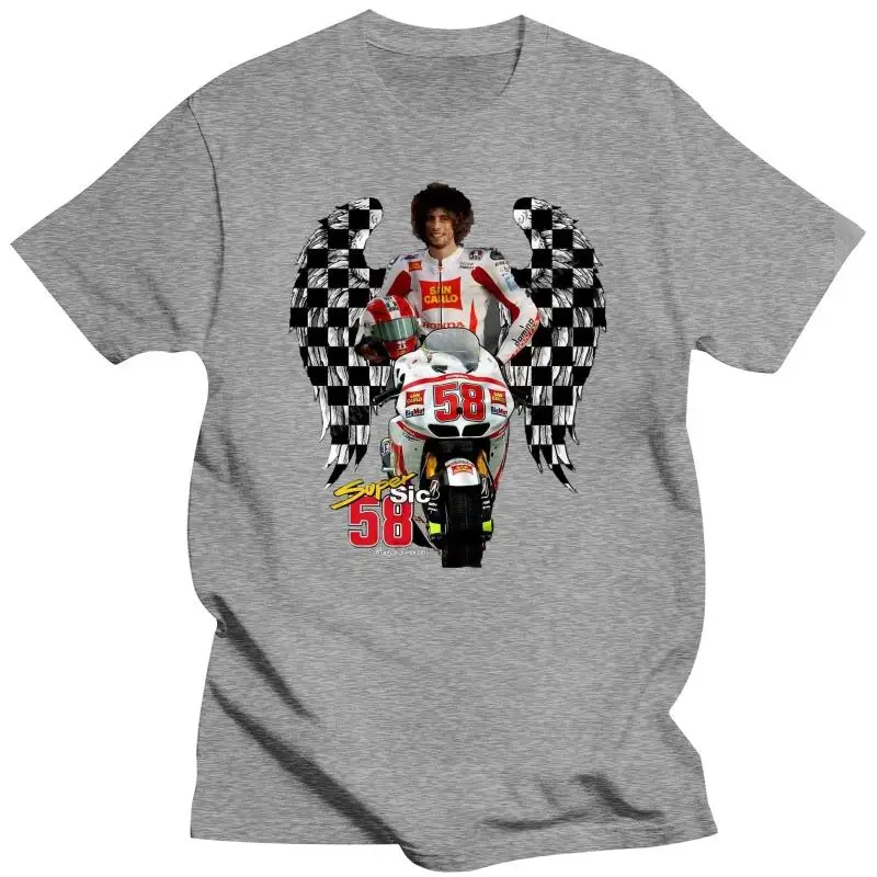 New arrived tshirt men\'s black tops Men T Shirt  Super Sic 58 Marco Simoncelli  Women t-shirt humor t shirt vintage short sleeve