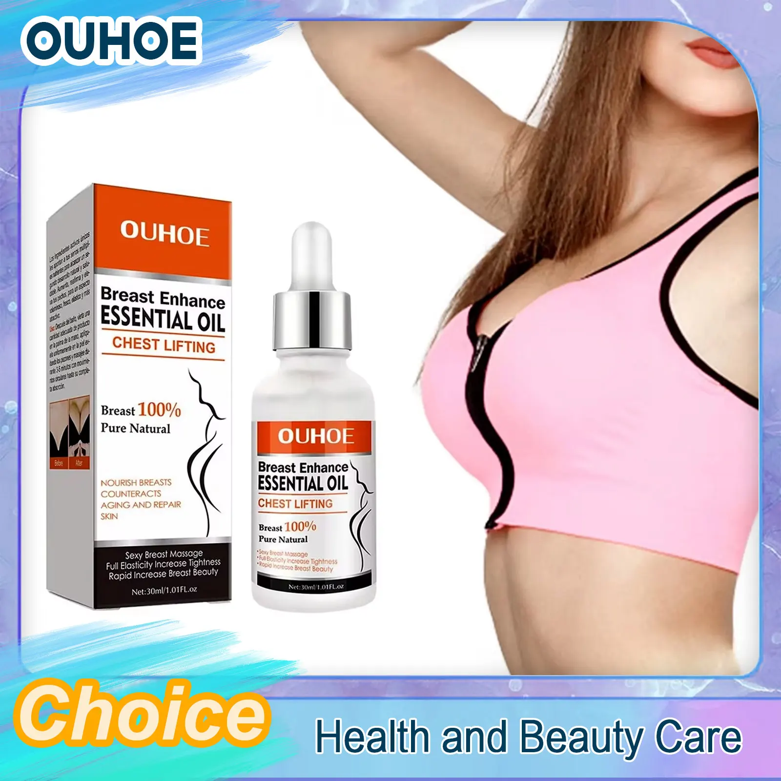 Breast Enlargement Essential Oil Chest Lift Firming Enhancer Plumping Promote Boobs Development Massage Bigger Bust Care Serum