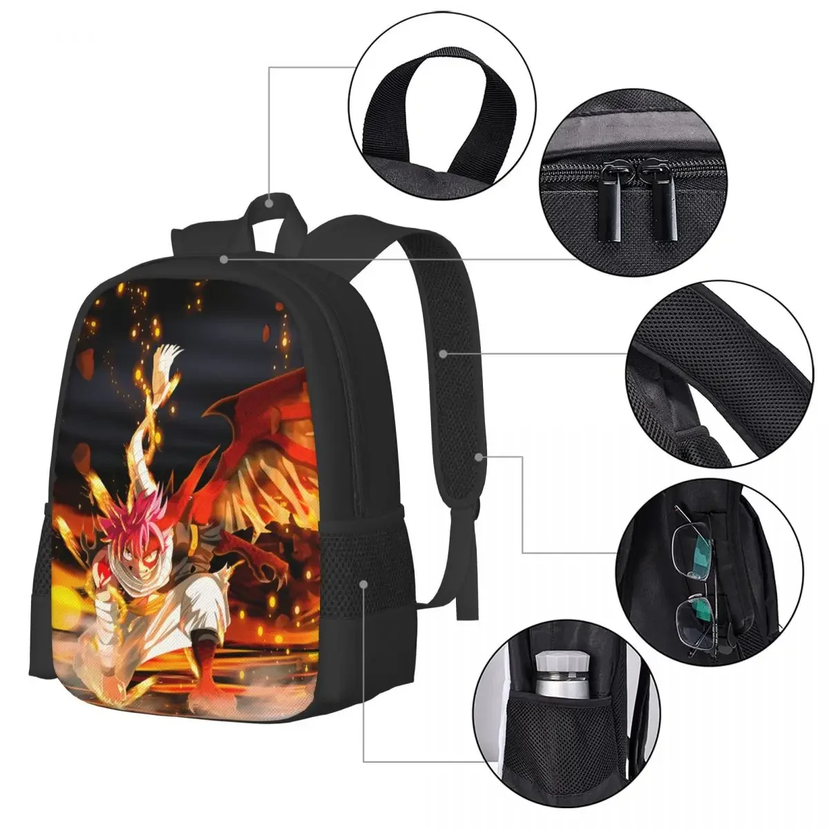 Anime FAIRY TAIL Travel Laptop Backpack, Business College School Computer Bag Gift for Men & Women