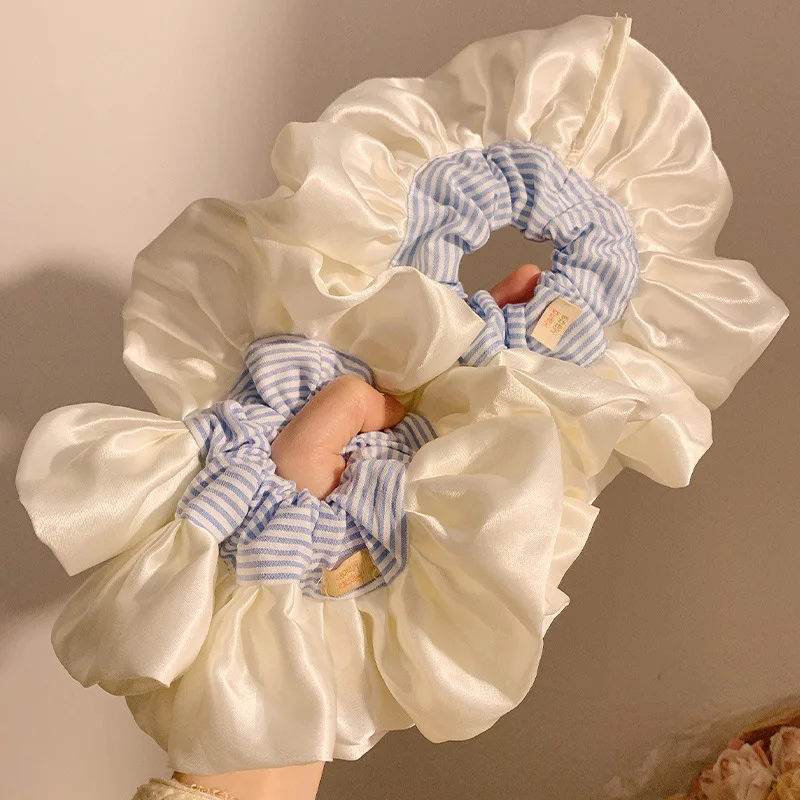 

French Lace Scrunchie Women, High-End Korean Style Accessory, Versatile Tie, Large Rope, Hair Ornament