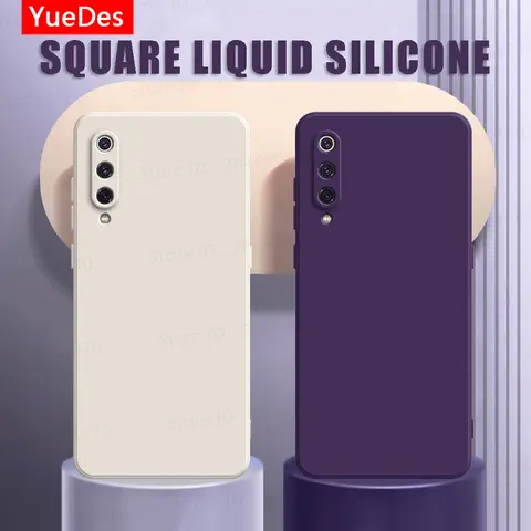 Original Square Liquid Silicone Case for Xiaomi Mi 8 9 SE Pro Lite Camera Protective Cute Phone Capa Mi8 Mi9 8SE 9SE 8Lite 9Pro