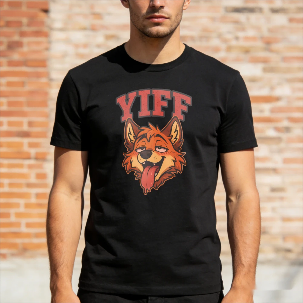 Flauschiges Yiff-Fuchs-Shirt Fluffy Lover Merch Geschenk Fandom-Kleidung Cosplay Rollenspiel-Oberteil Heißes Fuchs-Grafik-T-Shirt Herren Mode Streetwear