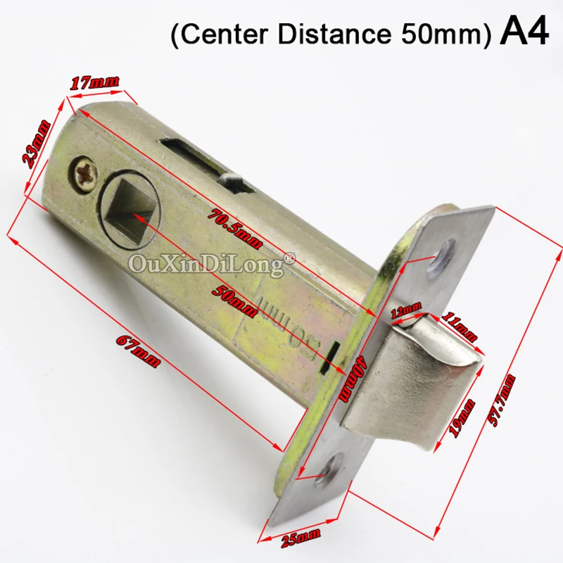 European Narrow Mortise Door Lock Cylinder Anti-theft Lock Tongue Door Lock Repair Parts Center Distance 35/40/45/50mm/60mm/70mm