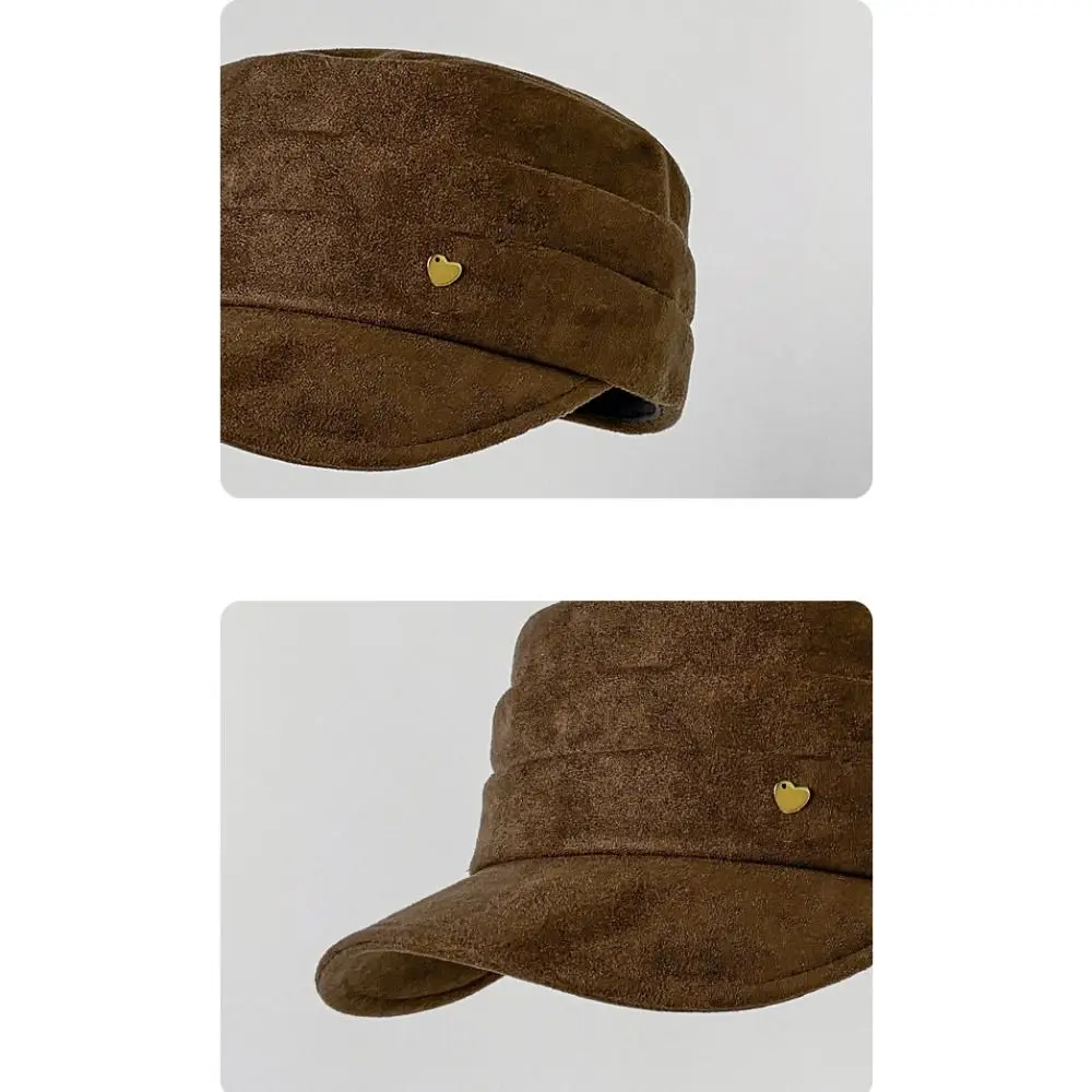 Retro Korean Style Suede Equestrian Hat Chamois Newsboy Cap Flat Cap Retro Flattop Retro Painter Hat Streetwear