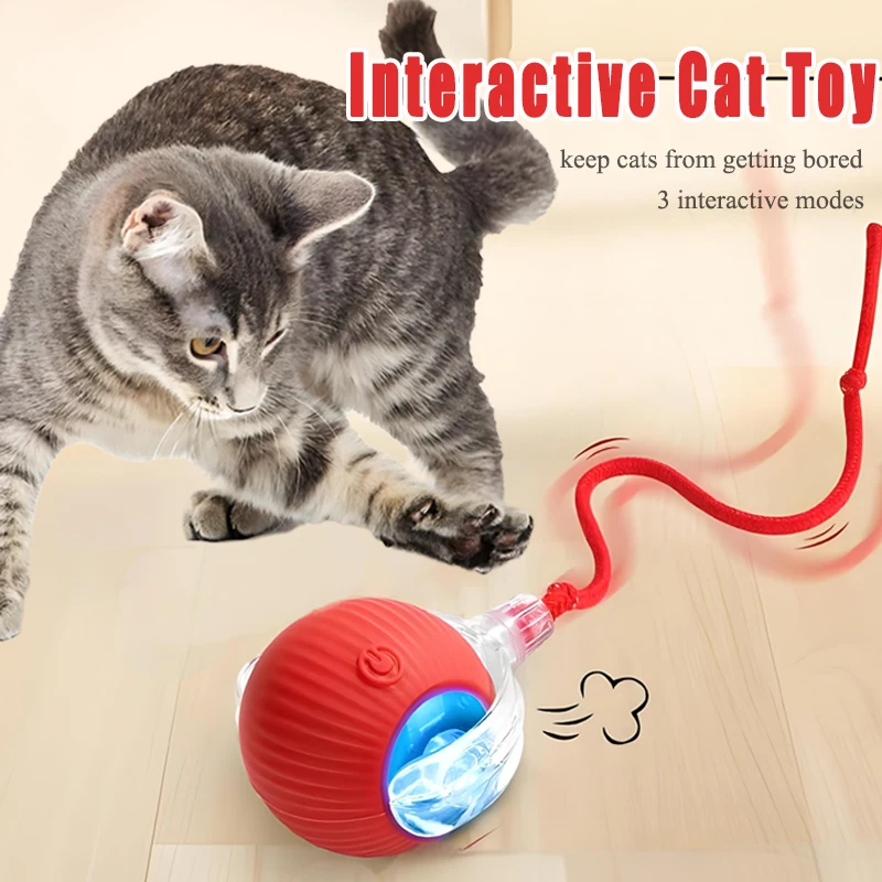 

Interactive Cat Toys Ball for Indoor Cats Automatic Rolling Electric Cat Ball Rechargeable Motion Activate Smart Toys for Cat