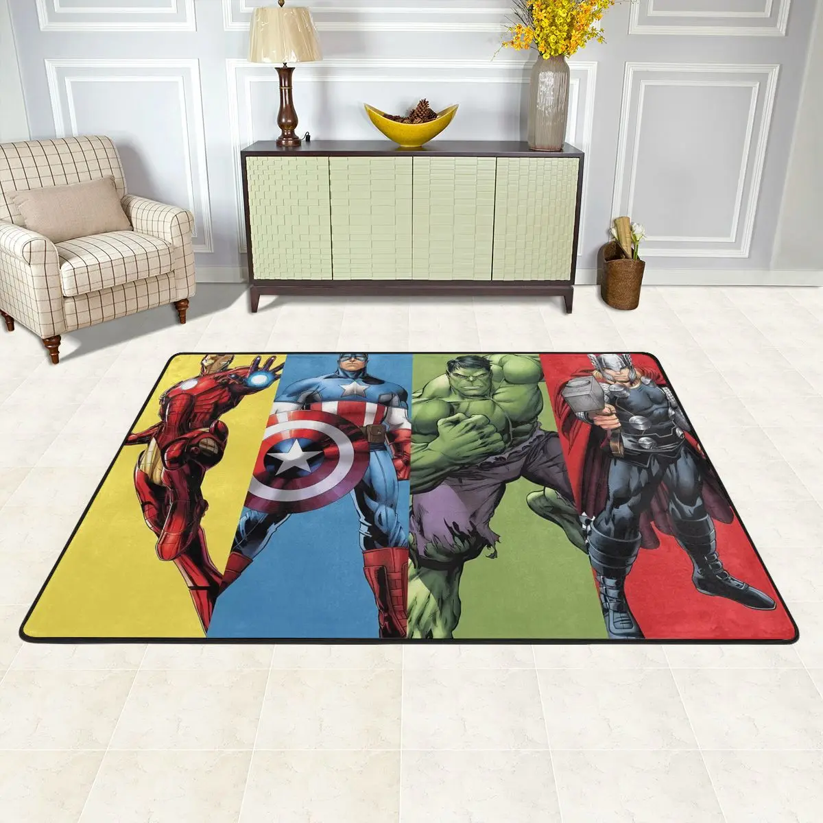 Iron Man Thanos Black Widow Floor Mat Non-slip Carpet For Living Room Bedroom Home Decor Floor Carpets Modern Art Protective Rug