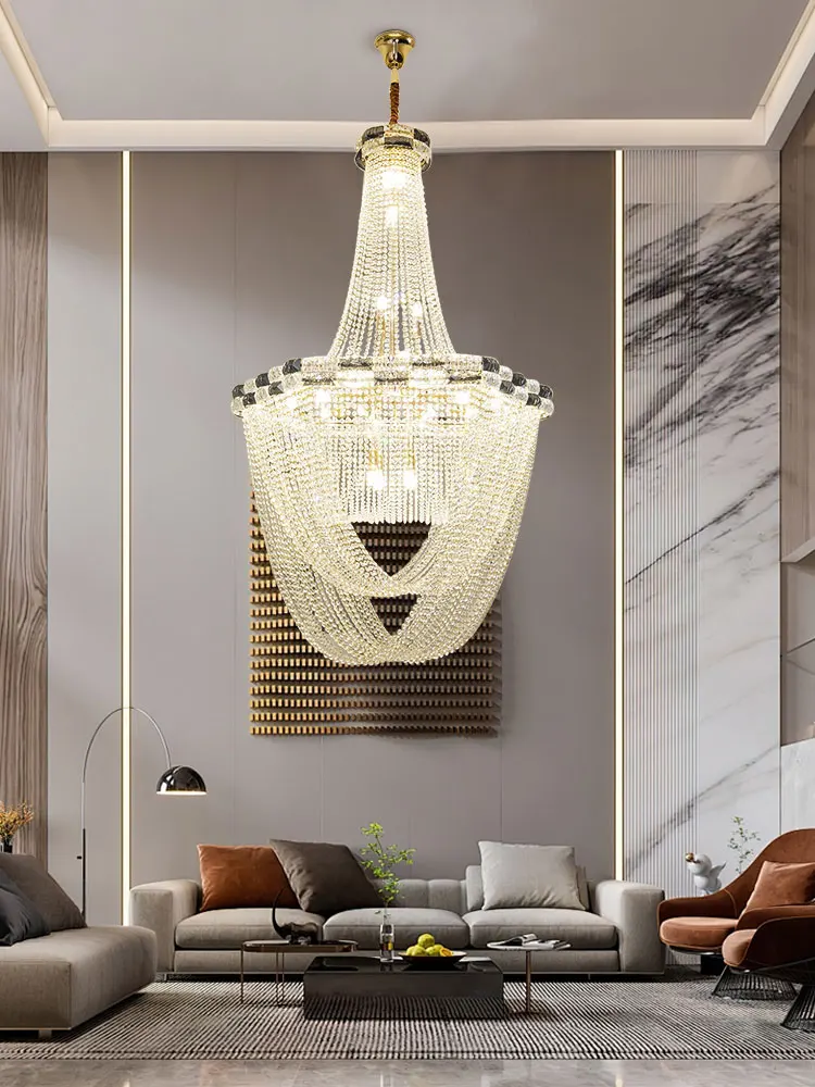 Gold Silver Crystal Chain Led 2025 Ceiling Chandelier Lighting Hanging Lamps Lustre Suspension Luminaire Lampen For Living Room