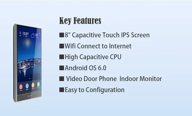 複数世帯対応アプリ遠隔操作IPビデオインターホンシステム搭載のユニークデザインビデオインターホン