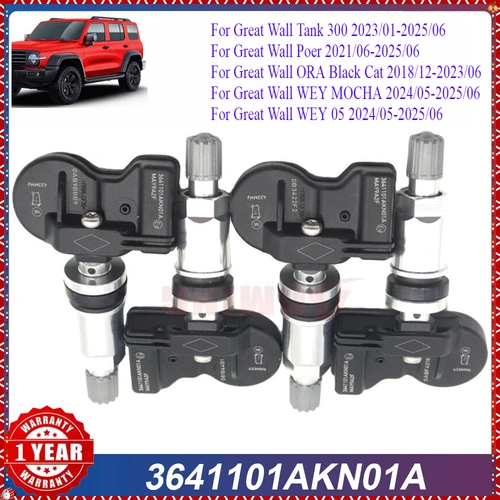 3641101AKN01A nuevo Sensor de Monitor de presión de neumáticos de coche TPMS para tanque Great Wall 300 2023-2025 Poer 2021-2025 ORA Black Cat 2018-23