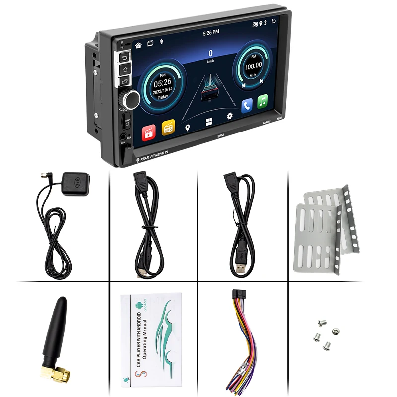 2 Din Android Rádio do Carro Sem Fio Carplay Android-auto Bluetooth RDS Navegação GPS Wifi USB TF Multimídia Automotivo Unidade de Cabeça 8802