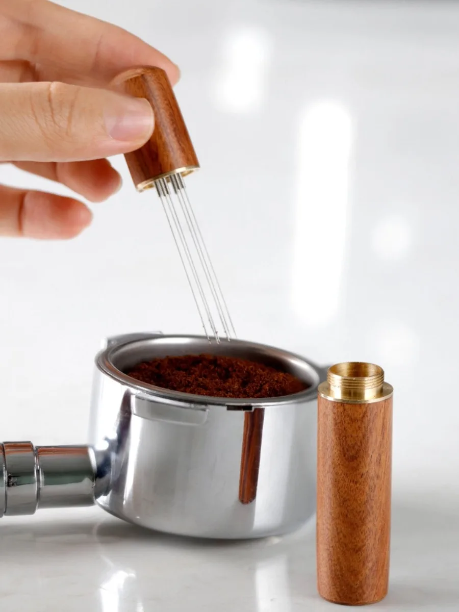 Professioneller Edelstahl-Kaffeepulver-Tamper Espresso-Rührer WDT-Werkzeug Verteiler Nivellierer Barista-Set Zubehör – Detail 12