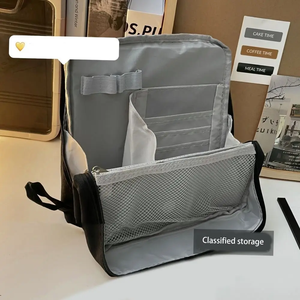 

Pen Bag Vertical Makeup Bag Pencil Case Partitioned Skincare Storage Bag Makeup Brush Storage Large Capacity Cosmetic Bag Girls